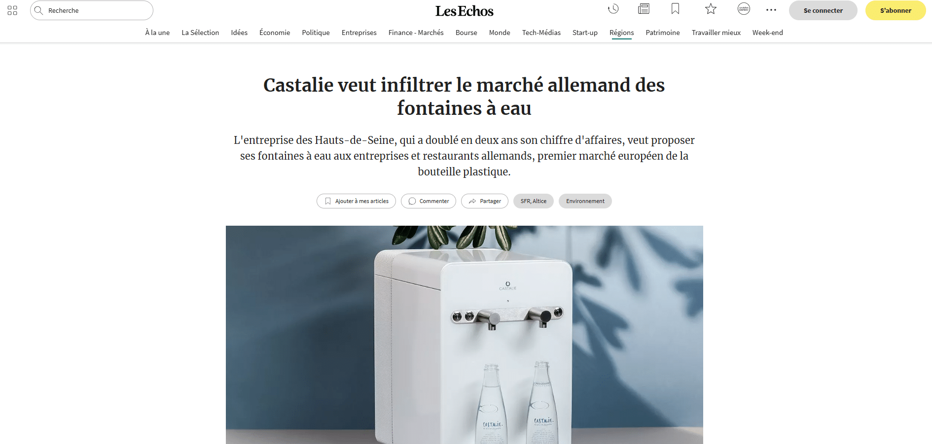 Castalie vise l’Allemagne : le pari de l’eau microfiltrée sur le premier marché européen de la bouteille plastique