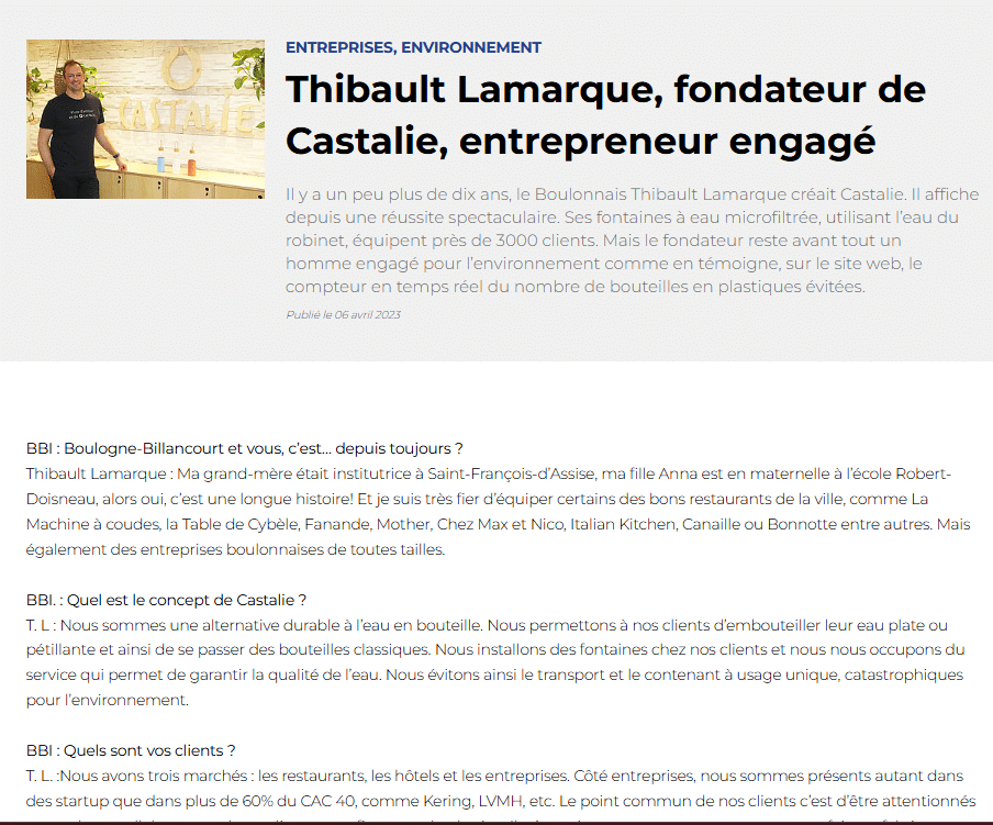 Thibault Lamarque, Gründer von Castalie, engagierter Unternehmer