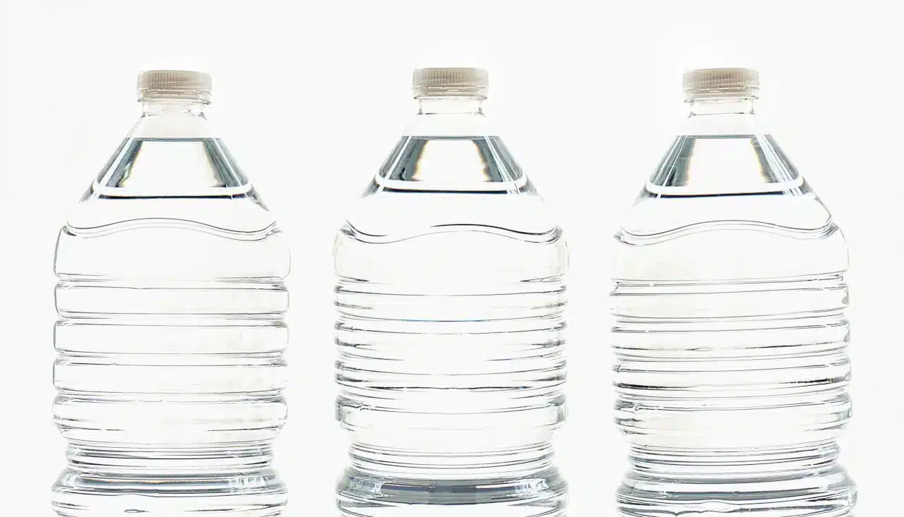 three plastic bottles