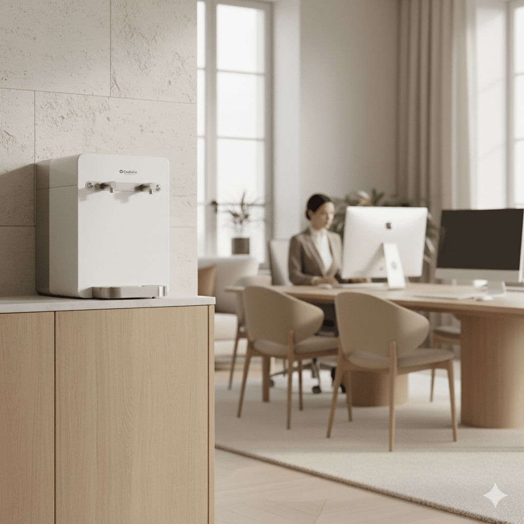 Castalie fountain Castalie a Quiet Luxury-style office