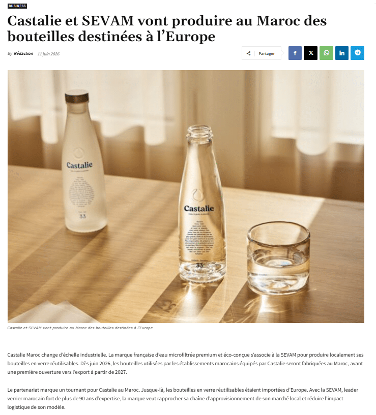 From Morocco to Europe: Castalie industrial flows with its glass bottle production