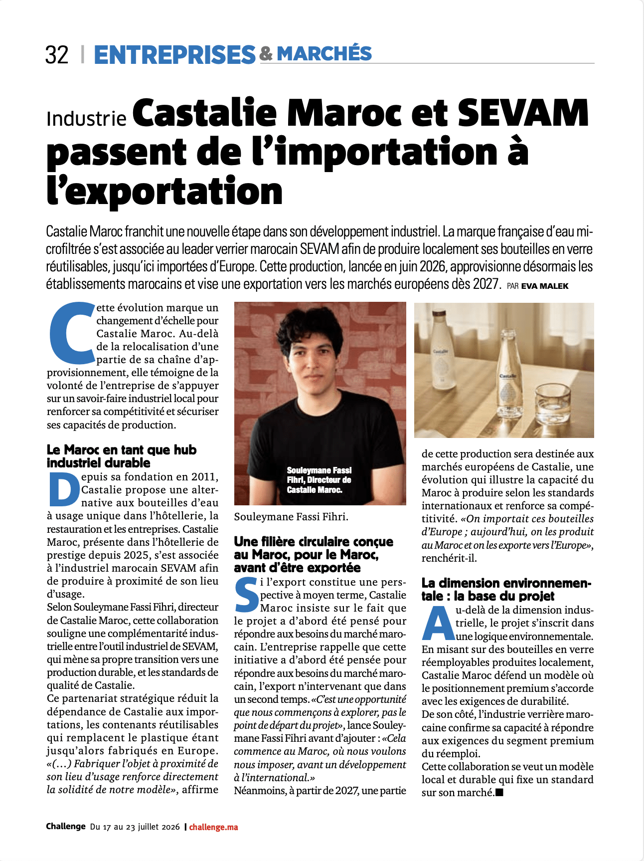 Castalie Morocco and SEVAM Shift from Importing to Exporting