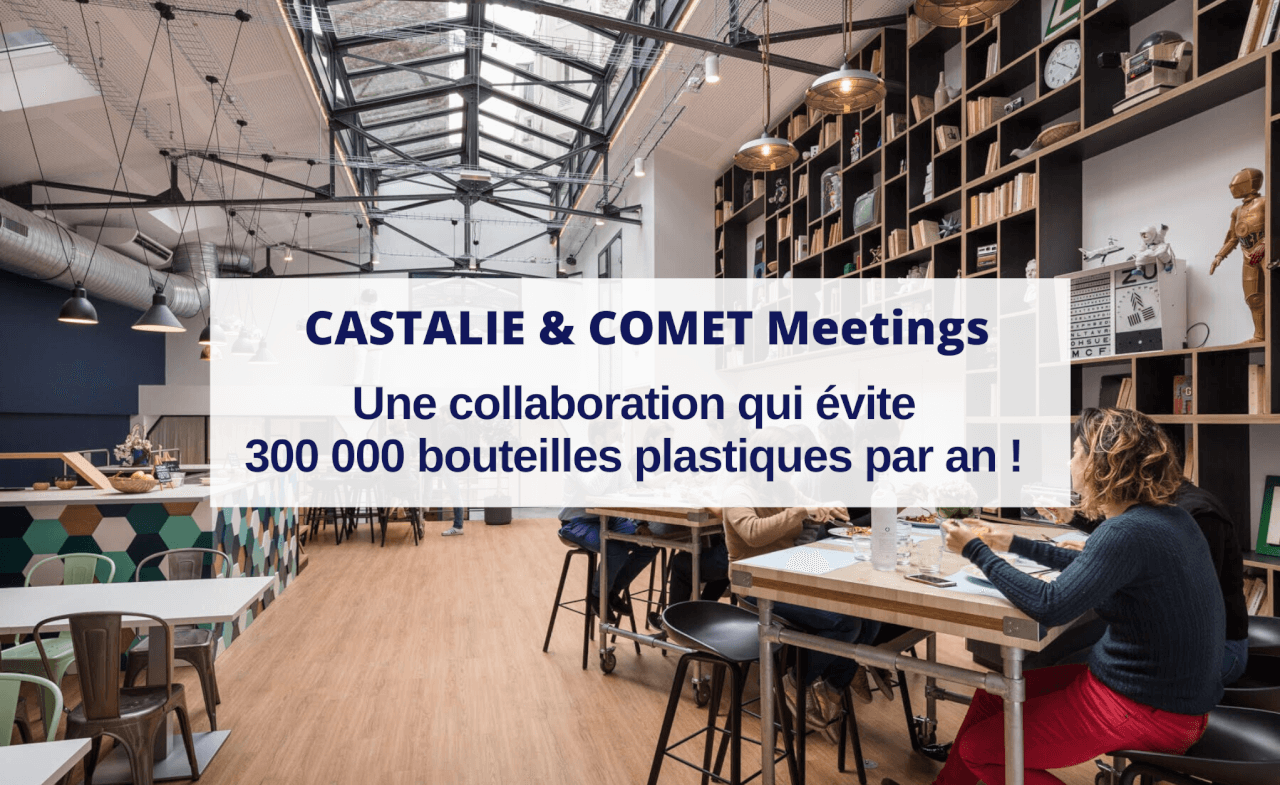 CASTALIE Comet Meetings maken bekend dat er dit jaar in Parijs meer dan 300.000 plastic waterflessen zijn bespaard